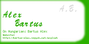 alex bartus business card